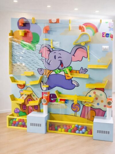 Rainbow Elephant Ball Run Wall