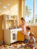 yellow kids kitchen