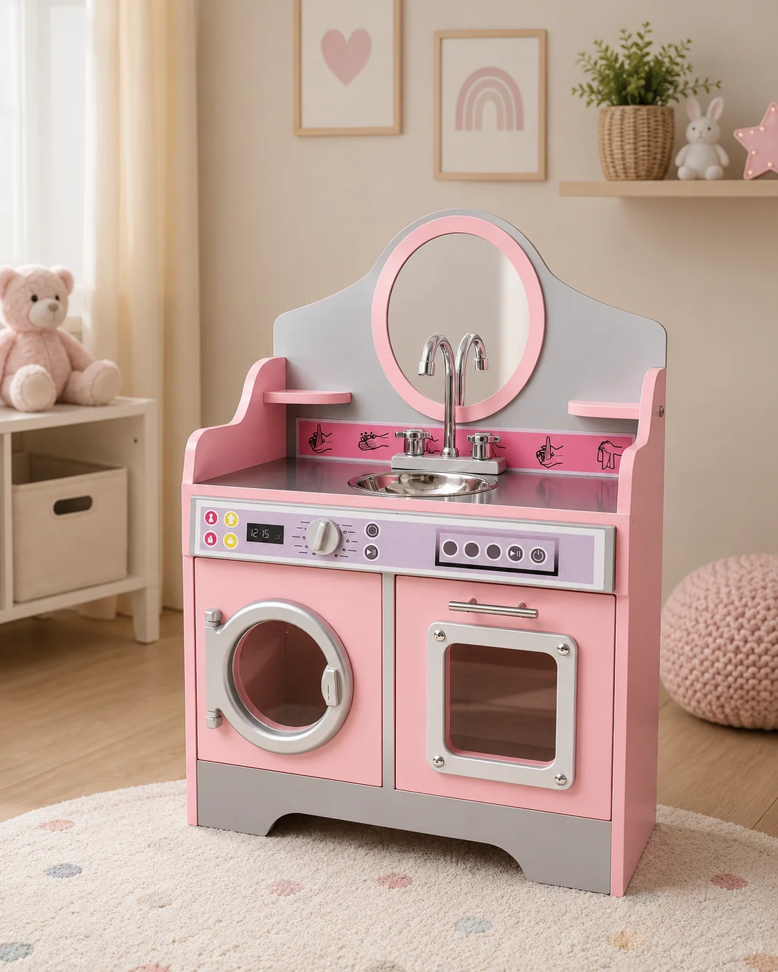 2-in-1 Play Kitchen & Washer