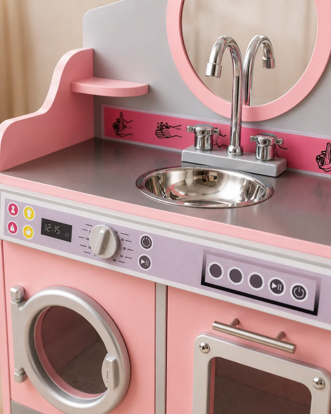 2-in-1 Play Kitchen & Washer - Image 4