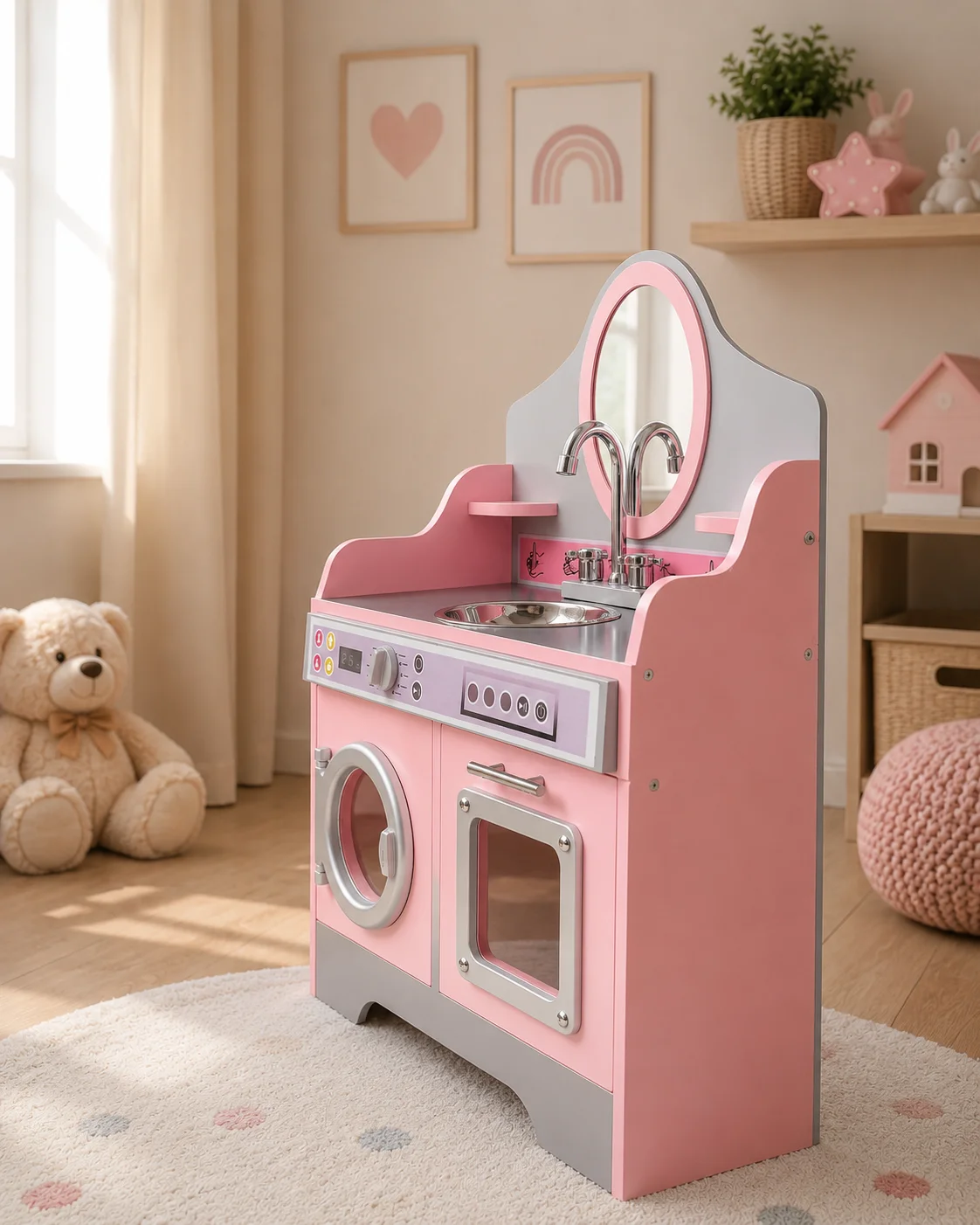 2-in-1 Play Kitchen & Washer - Image 3