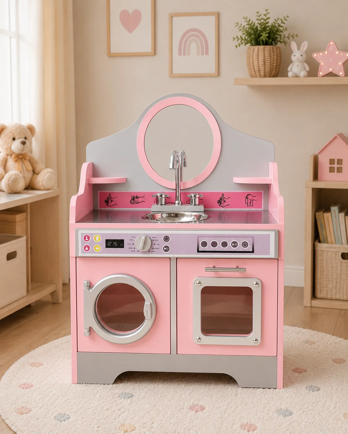 2-in-1 Play Kitchen & Washer - Image 2